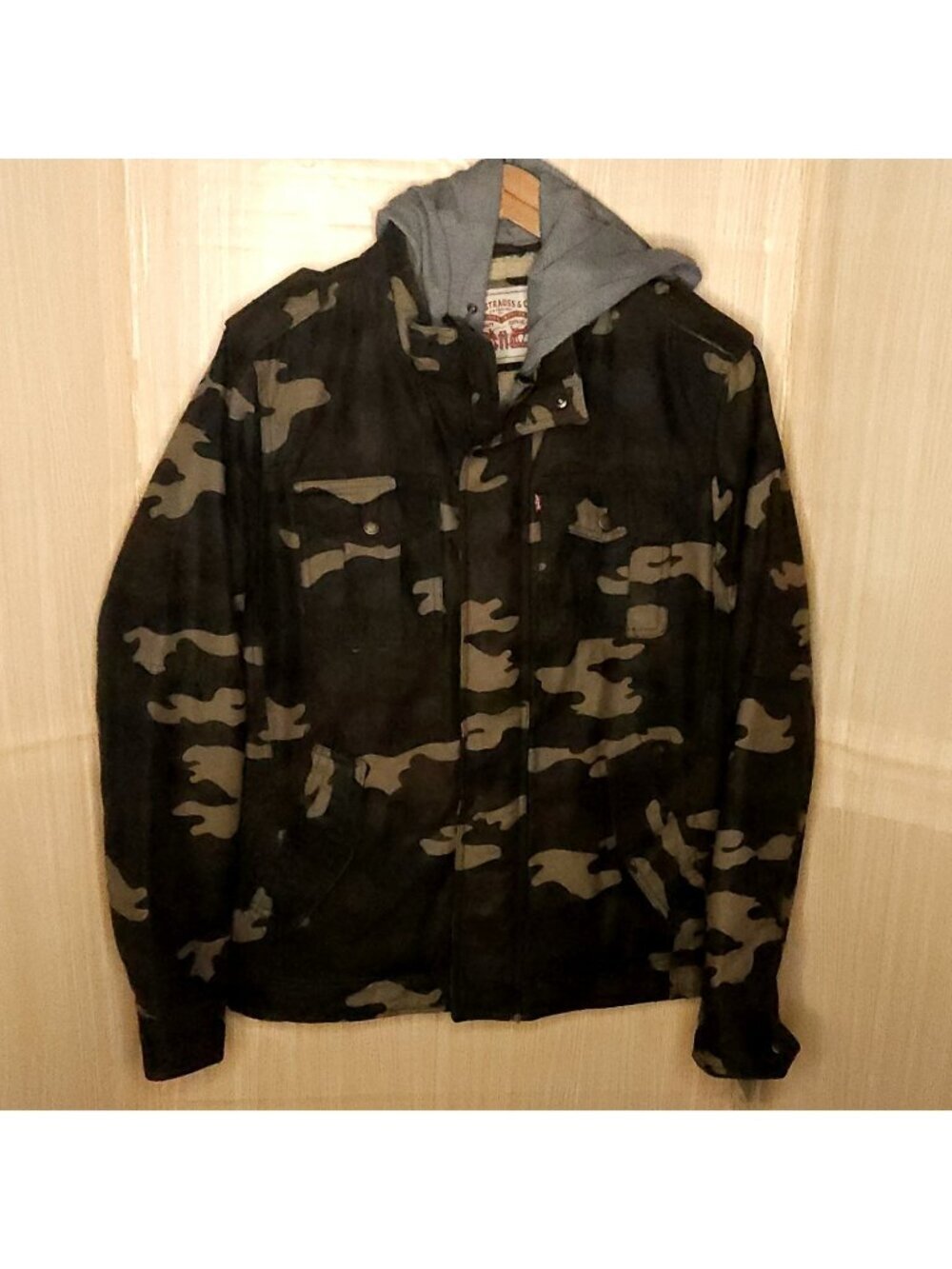 Levi's Levi's Mens Camouflage Hooded Military Jacket Medium